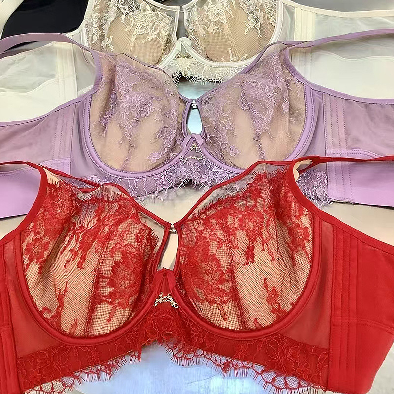 Čipkasti grudnjak s košaricama u obliku kunićjih ušiju, ultra-tanki oblikovani košarci, mekani čelični prsten, modalni materijal (85%) s najlonskom podstavom