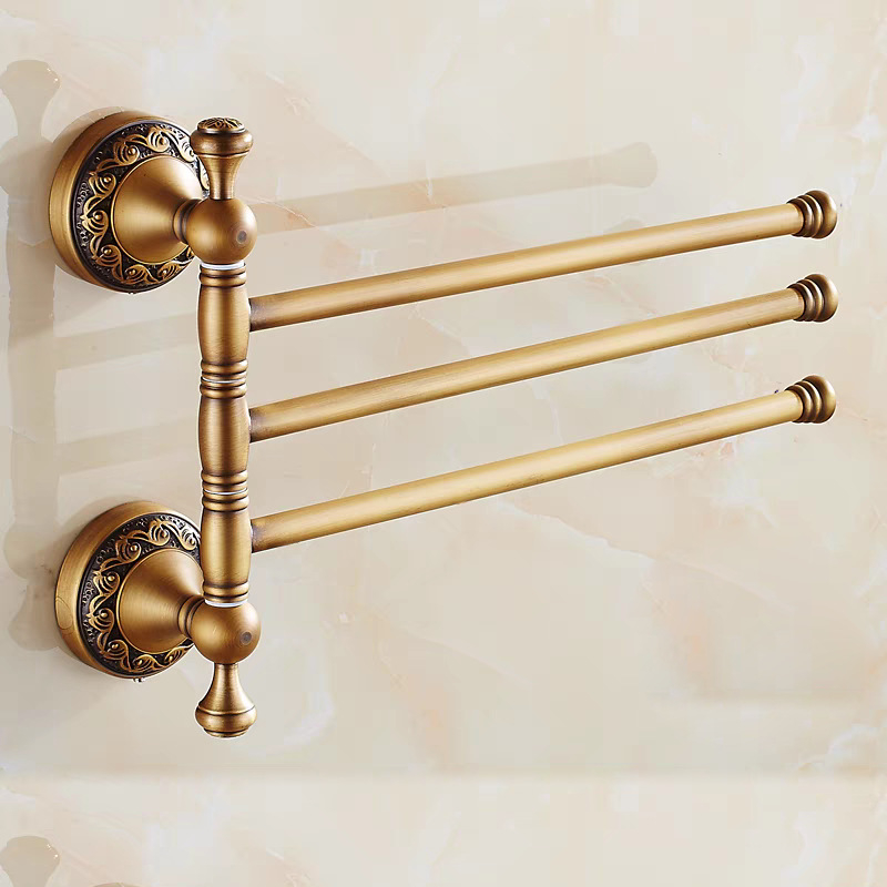 Suport de prosoape din cupru, 4 niveluri, rotativ, stil lux ușor, capacitate de încărcare 15