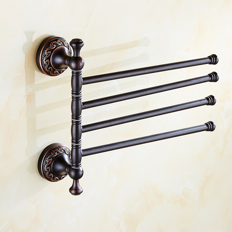 Suport de prosoape din cupru, 4 niveluri, rotativ, stil lux ușor, capacitate de încărcare 15