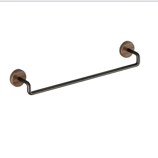 Zidni držač za ručnike od niskougljične čelične, mat završetka, jednoručna šipka, montaža bez bušenja, nosivost 10 kg