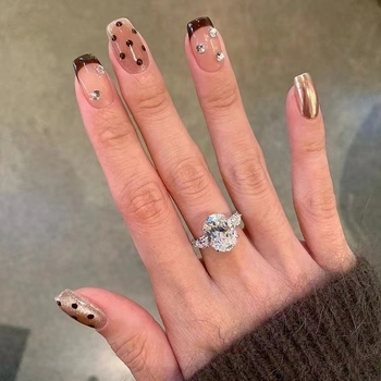 Réz gyűrű geometriai mintával, elektroplakált felülettel, nőknek, márka Family, modell 3283093