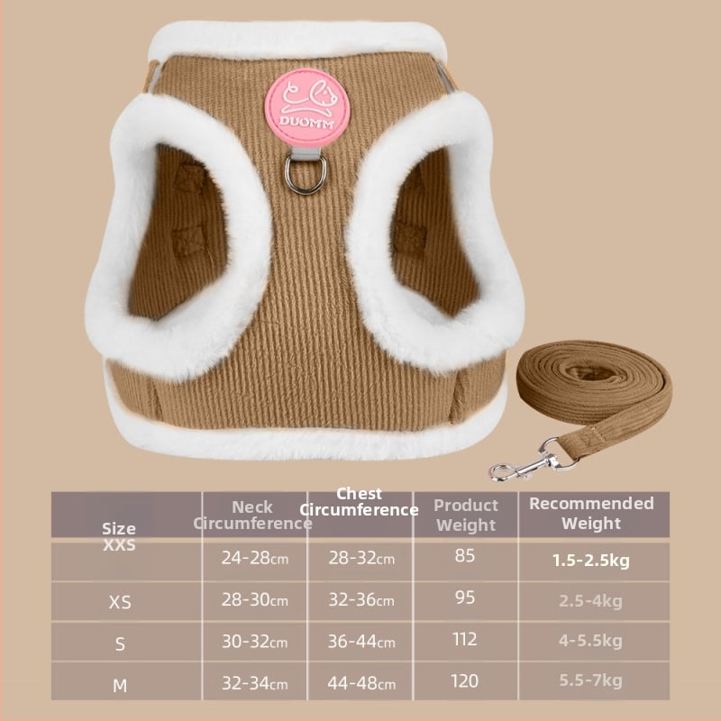 Corduroy prsluk za mačke u stilu veste, DUOMAOMAO, neproširuje se