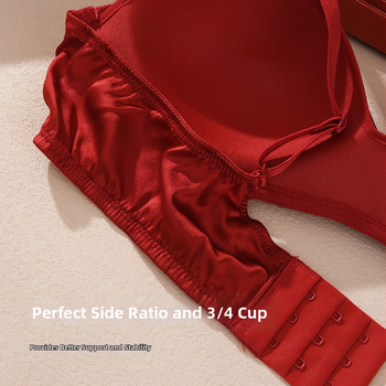 Set grudnjaka od Mulberry svile — bez žice, košarica 3/4, tanki oblik košarice, stražnje zatvaranje s 3 redovima kukica