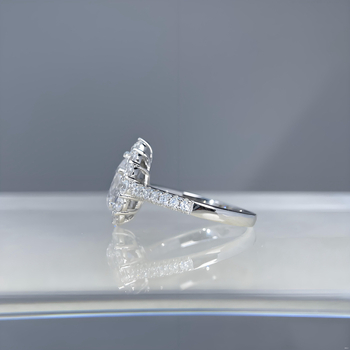 Prsten od srebra 925, Moissanit u kaplji obliku, Yuecheng Jewelry