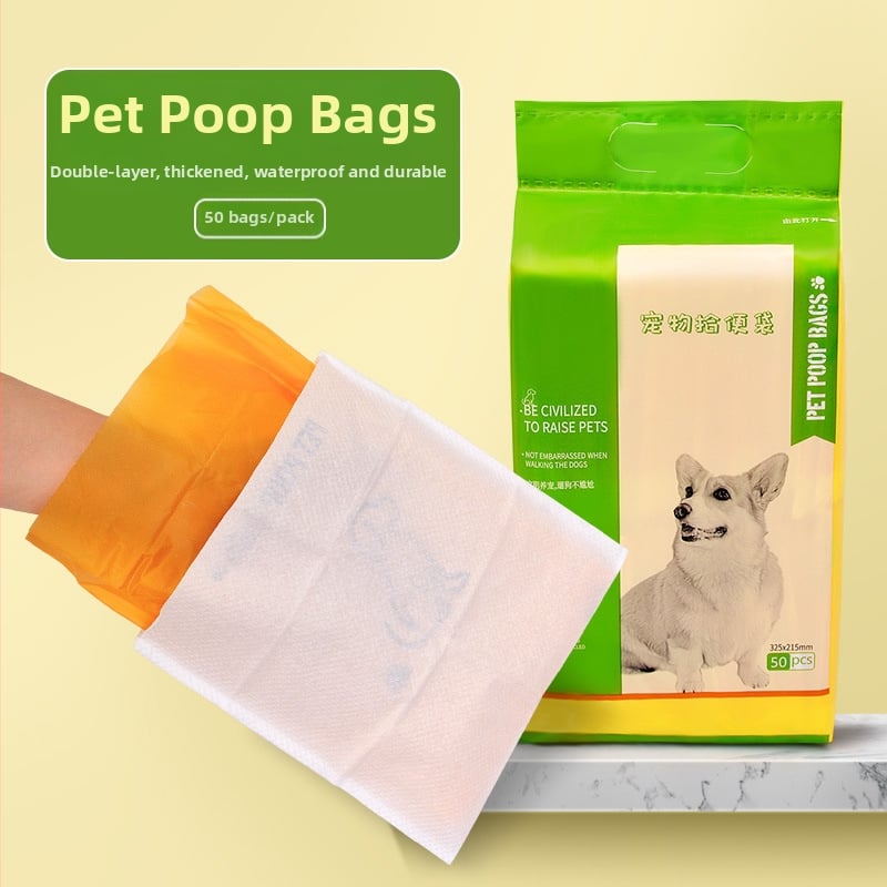 Μιας χρήσης σακούλες κόπρων σκύλου, με επίπεδο στόμιο, παχυμένο PE