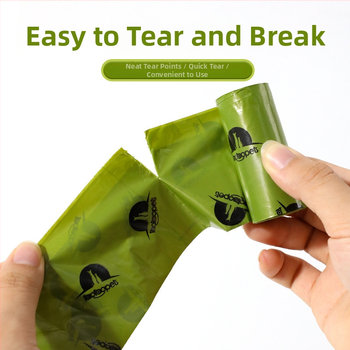 Βιοδιασπώμενες σακούλες αποβλήτων κατοικίδίων, Lingbei, τύπος ρολού, παχυσμένο HDPE, LB-055542