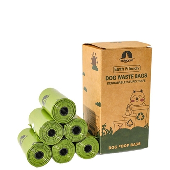 Βιοδιασπώμενες σακούλες αποβλήτων κατοικίδίων, Lingbei, τύπος ρολού, παχυσμένο HDPE, LB-055542