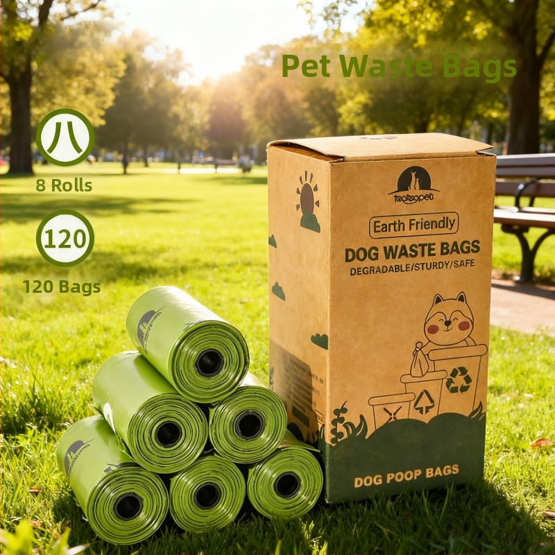 Βιοδιασπώμενες σακούλες αποβλήτων κατοικίδίων, Lingbei, τύπος ρολού, παχυσμένο HDPE, LB-055542