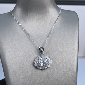 Lančić s privjeskom oblaka od Moissanita, 2Ct, S925 srebro, križni lanac, ženski nakit, težina 2.9 g