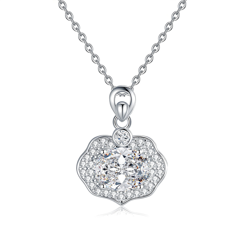 Lančić s privjeskom oblaka od Moissanita, 2Ct, S925 srebro, križni lanac, ženski nakit, težina 2.9 g