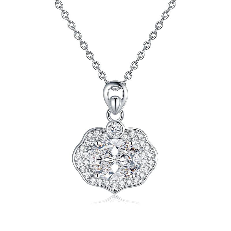Lančić s privjeskom oblaka od Moissanita, 2Ct, S925 srebro, križni lanac, ženski nakit, težina 2.9 g