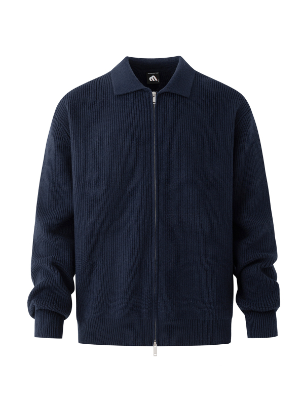 Плетен кардиган с лацкан, свободен силует, дълги ръкави, корейски стил, модалова смесена тъкан (Modal 28%, полиестер 28%, акрил 27%, полиеамид)