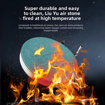 Аквариумно устройство за кислородиране — Нано газова плоча с Bubble Stone, неръждаема стомана, 140 г, Yee