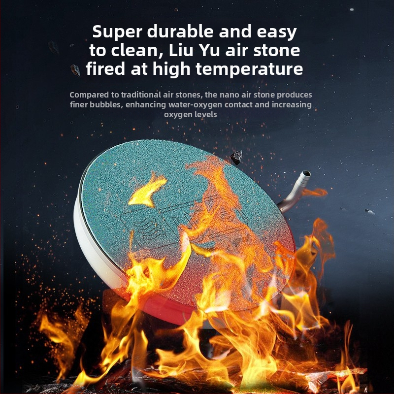 Аквариумно устройство за кислородиране — Нано газова плоча с Bubble Stone, неръждаема стомана, 140 г, Yee