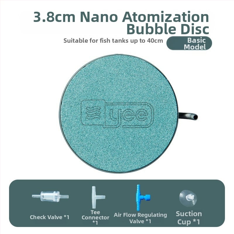 Аквариумно устройство за кислородиране — Нано газова плоча с Bubble Stone, неръждаема стомана, 140 г, Yee