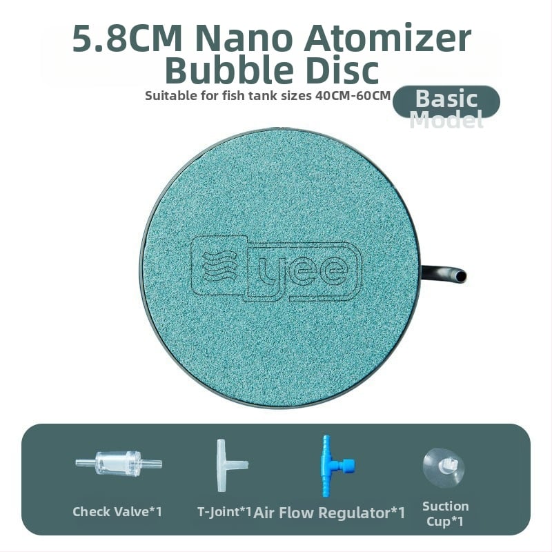 Аквариумно устройство за кислородиране — Нано газова плоча с Bubble Stone, неръждаема стомана, 140 г, Yee