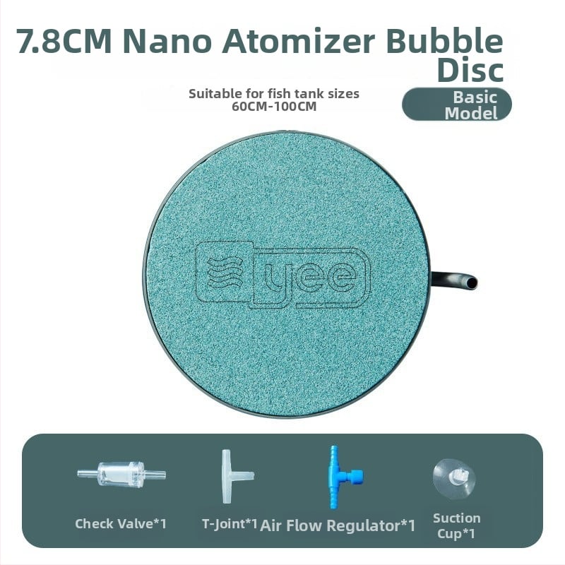 Аквариумно устройство за кислородиране — Нано газова плоча с Bubble Stone, неръждаема стомана, 140 г, Yee