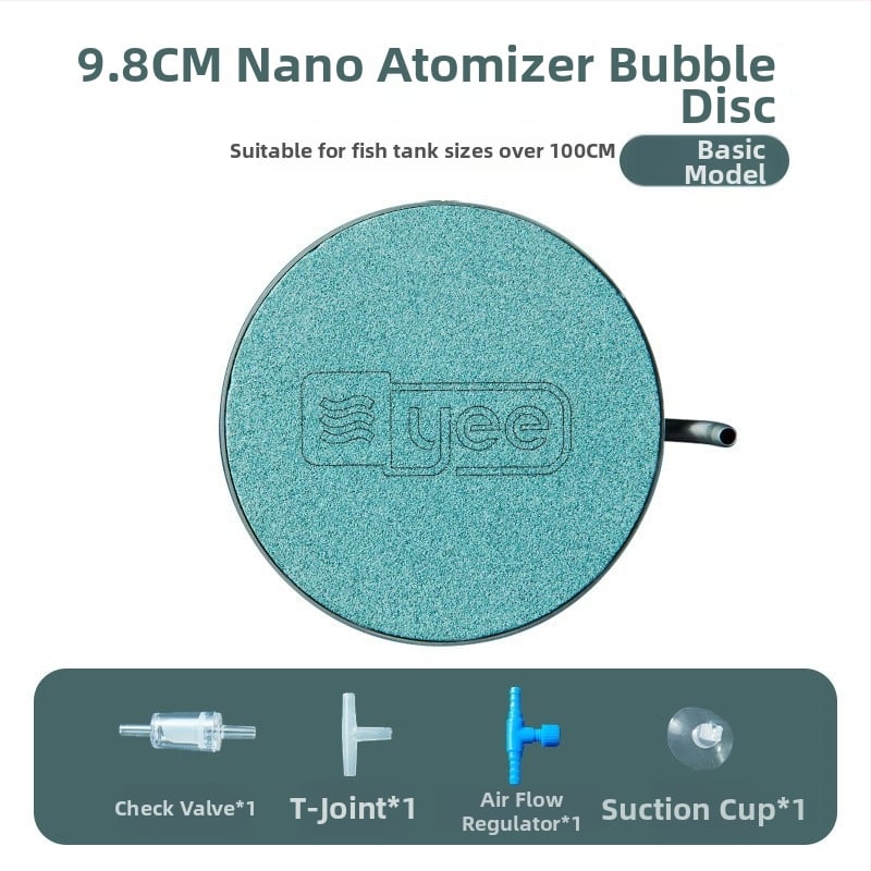 Аквариумно устройство за кислородиране — Нано газова плоча с Bubble Stone, неръждаема стомана, 140 г, Yee