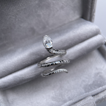 Geometrijski prsten s Moissanitom 0,8 ct, 925 srebro, višeslojni zmijski dizajn, neutralni stil, Yuecheng Jewelry