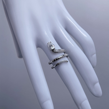 Geometrijski prsten s Moissanitom 0,8 ct, 925 srebro, višeslojni zmijski dizajn, neutralni stil, Yuecheng Jewelry