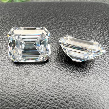 Moissanit u obliku smaragda, osmerokutni slobodni kamen, [5A], 0,5–5 ct, VVS, pogodan za ugradnju