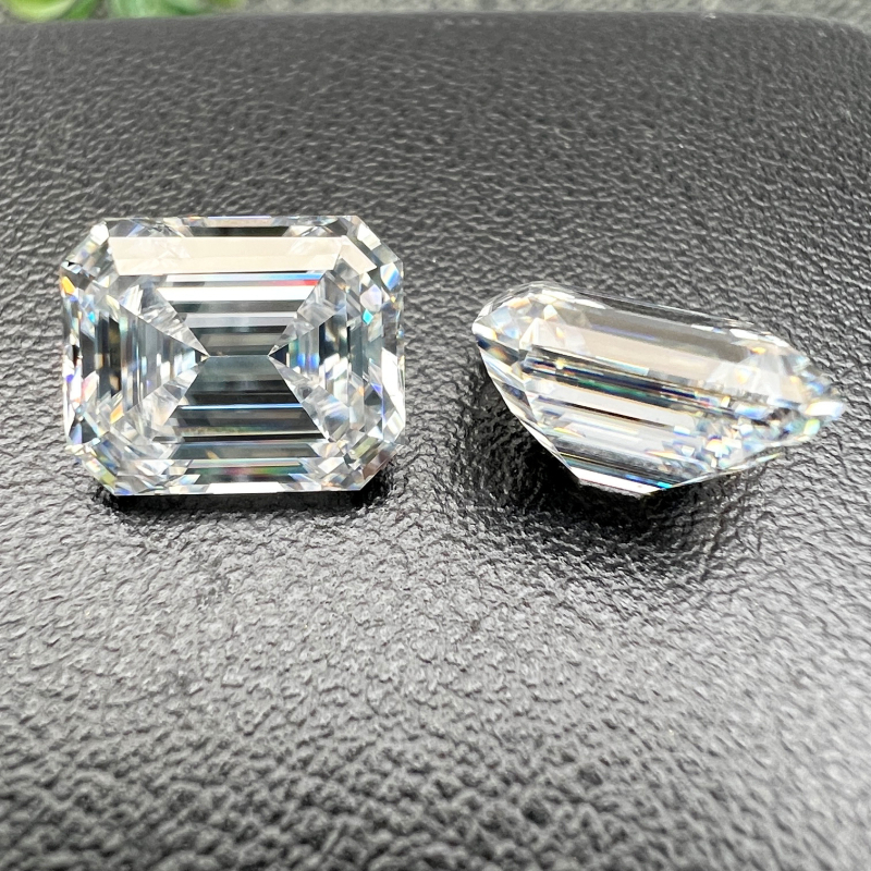 Moissanit u obliku smaragda, osmerokutni slobodni kamen, [5A], 0,5–5 ct, VVS, pogodan za ugradnju