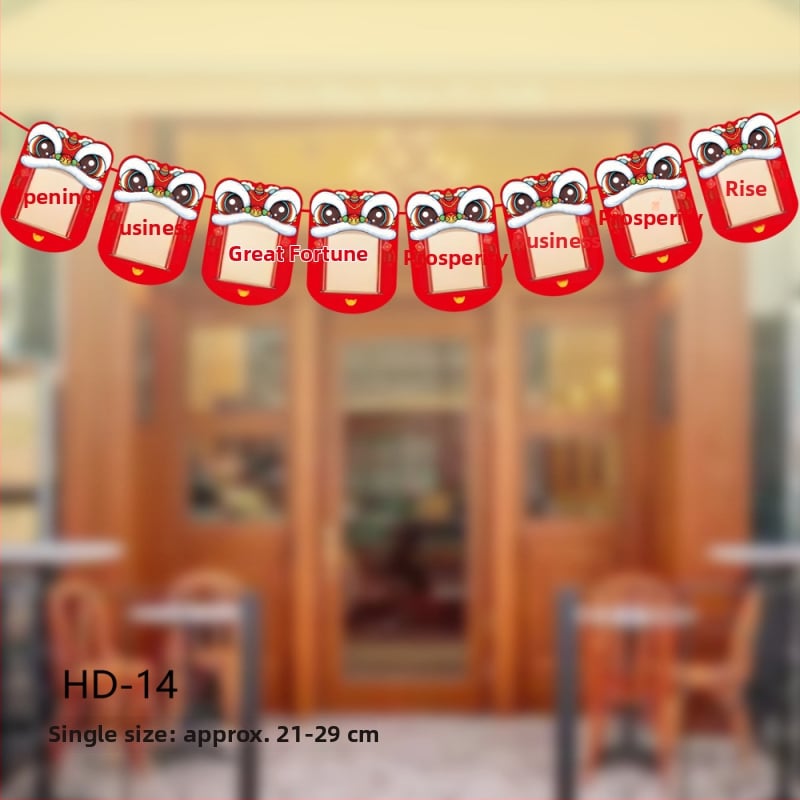 Zastavice za dekoriranje proslave otvorenja trgovine – Shu Tingxiang; Materijal: papir; Stil: svečano, živahno; Kategorija: Dekoracije proslave otvorenja; Proizvodna kategorija: rekviziti za uređenje prostora