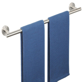 304 rozsdamentes acél törölközőtartó, csiszolt felülettel, falra szerelhető, egycsöves, teherbírás 50GJ