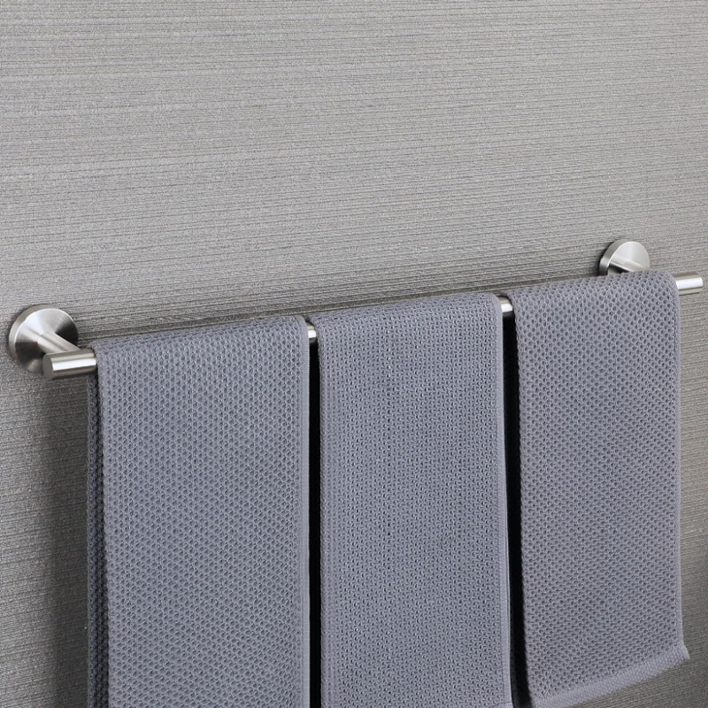 304 rozsdamentes acél törölközőtartó, csiszolt felülettel, falra szerelhető, egycsöves, teherbírás 50GJ