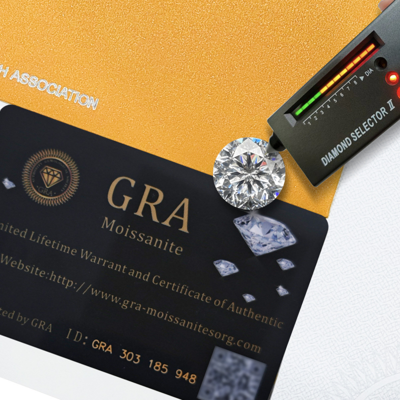 Moissanite Plum Blossom Cut piatră liberă, formă rotundă, lustruită, personalizabilă