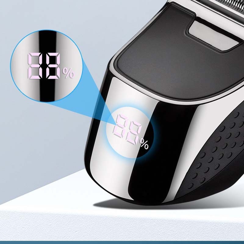 Машинка за подстригване на коса с сменяема миеща се глава от неръждаема стомана, вградена презареждаща се батерия 500-800 mAh, четков мотор