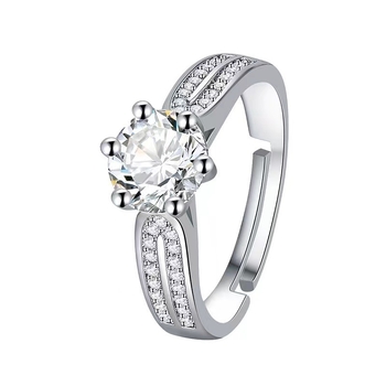 Rézből készült moissanit gyűrű, geometriai kialakítás, dupla sor kövek, nyitott gyűrű