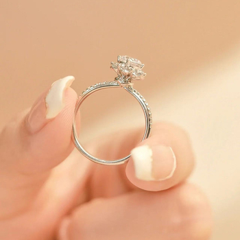 Inel – Brilliance argint 925 cu design floral, placare electrolitică, accesoriu pentru mână pentru femei, stil proaspăt și dulce