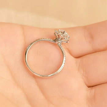 Inel – Brilliance argint 925 cu design floral, placare electrolitică, accesoriu pentru mână pentru femei, stil proaspăt și dulce