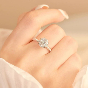 Inel – Brilliance argint 925 cu design floral, placare electrolitică, accesoriu pentru mână pentru femei, stil proaspăt și dulce