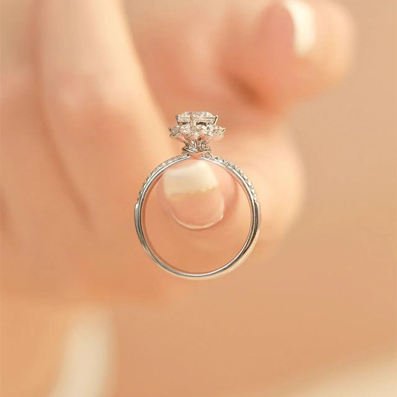 Inel – Brilliance argint 925 cu design floral, placare electrolitică, accesoriu pentru mână pentru femei, stil proaspăt și dulce