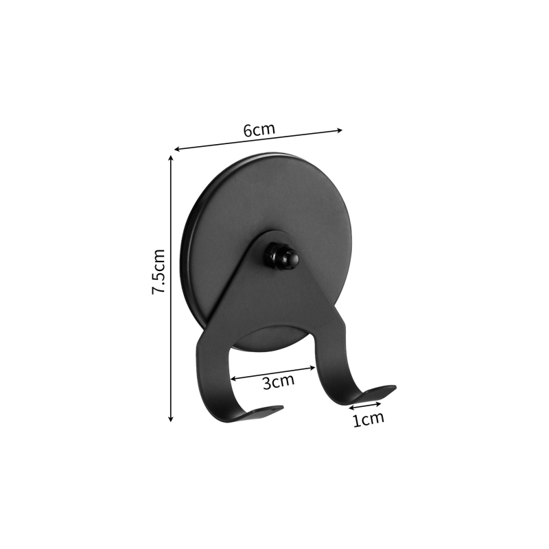 Magnetni držač za ručnike s prstenom i kukom, nehrđajući čelik, montaža bez bušenja, nosivost 2 kg, površinska završna obrada pečena boja