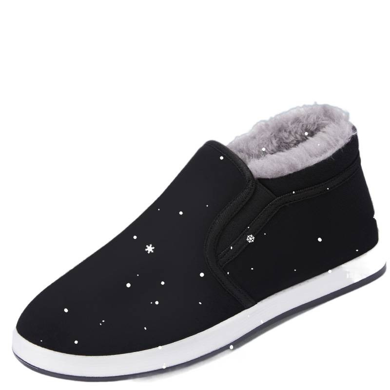 Warrior мъжки домашни обувки от стар пекински плат, топли и удебелени, памучна горна част, PVC подметка