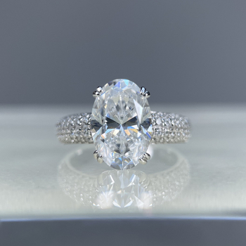 Inel Moissanite 4,5 carate din argint 925 pentru femei, design geometric cu încrustare