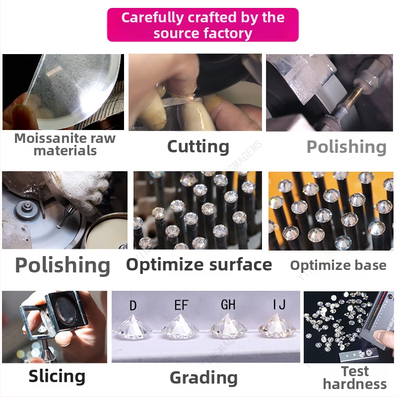 Moissanit gol kamen, kružnog oblika, 3EX rez, VVS čistoća, osam srca osam strijela