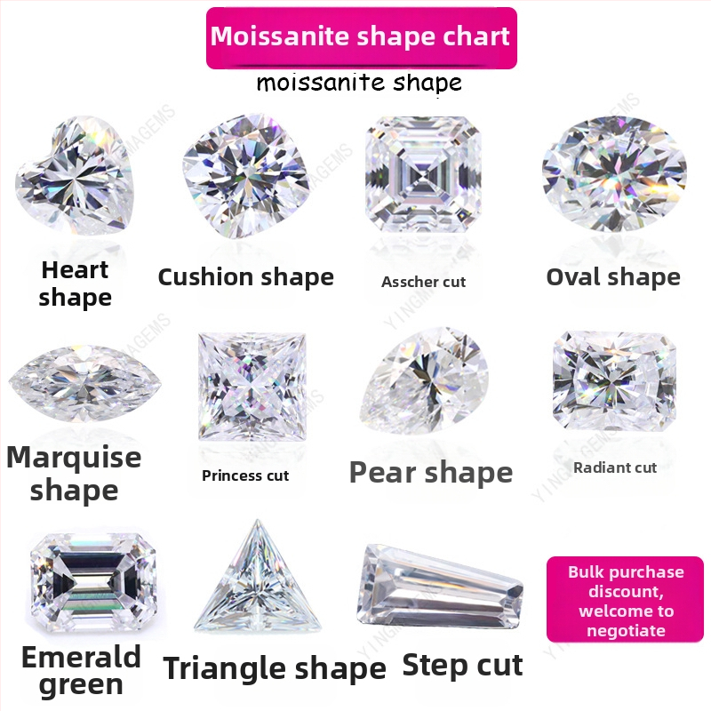 Moissanit gol kamen, kružnog oblika, 3EX rez, VVS čistoća, osam srca osam strijela