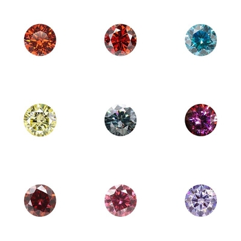 Moissanit slobodan kamen – okrugli oblik, VVS čistoća, poliran, dizajn Osam srca Osam strijela, umjetni kamen