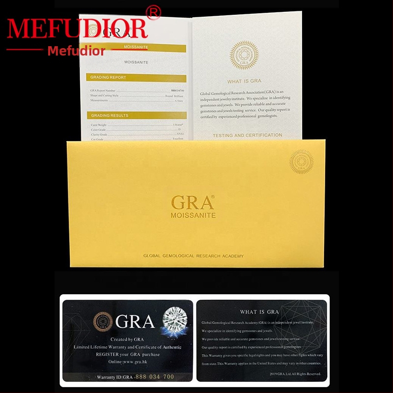 Moissanit slobodan kamen – okrugli oblik, VVS čistoća, poliran, dizajn Osam srca Osam strijela, umjetni kamen