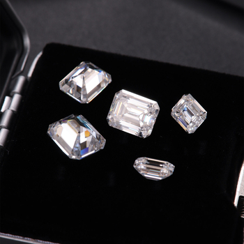 Moissanit nerafinirani kamen, oblik dugačko kvadratni cushion-cut, čistoća VVS, umjetni materijal, prilagodljiva obrada