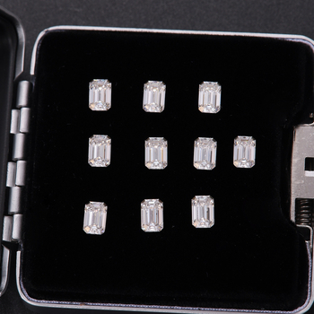 Moissanit nerafinirani kamen, oblik dugačko kvadratni cushion-cut, čistoća VVS, umjetni materijal, prilagodljiva obrada