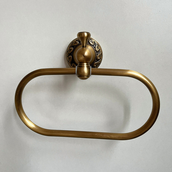 Bakreni držač za ručnike s antiknim završetkom, s jednom šipkom, nosivost 3 kg