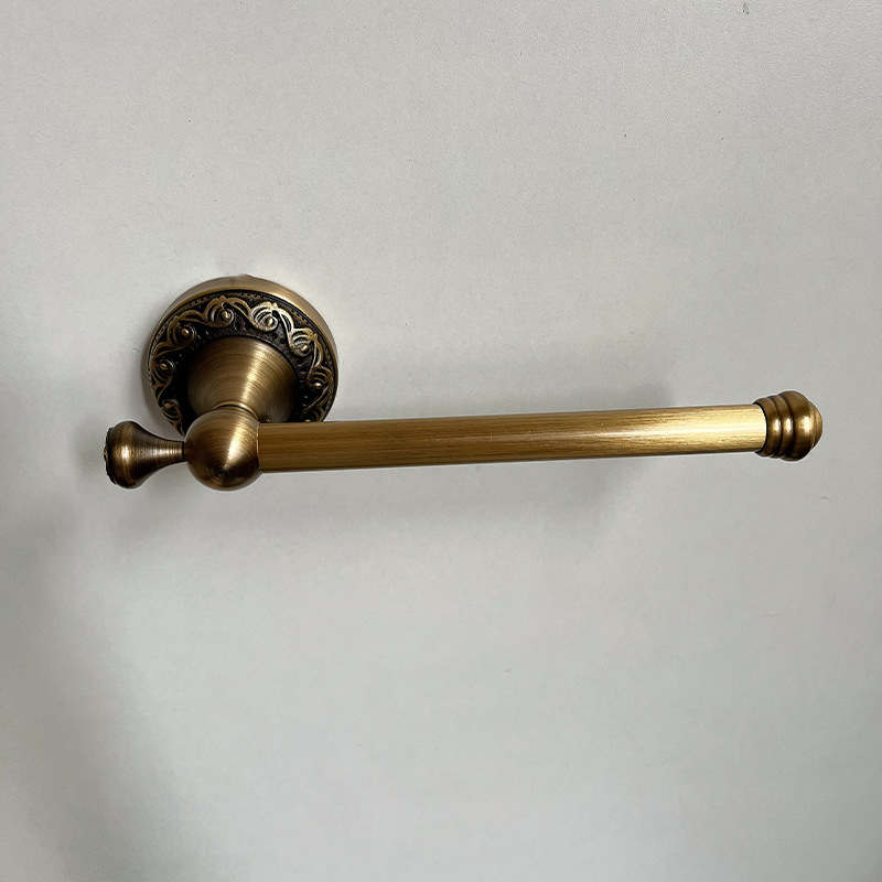 Bakreni držač za ručnike s antiknim završetkom, s jednom šipkom, nosivost 3 kg