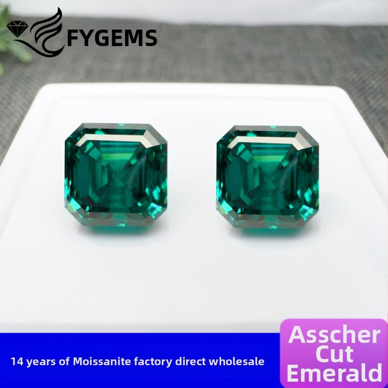 Moissanit sirovi kamen, kvadratni oblik, VVS čistoća, polirana izrada, prilagodljivo