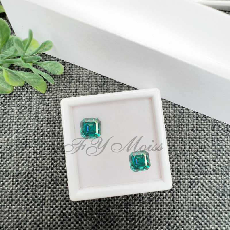 Moissanit sirovi kamen, kvadratni oblik, VVS čistoća, polirana izrada, prilagodljivo