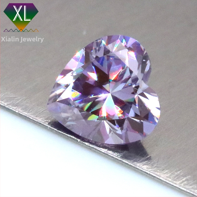 Moissanit srcolik kamen bez ugradnje, čistoća VVS, rezanje, prilagodljivo